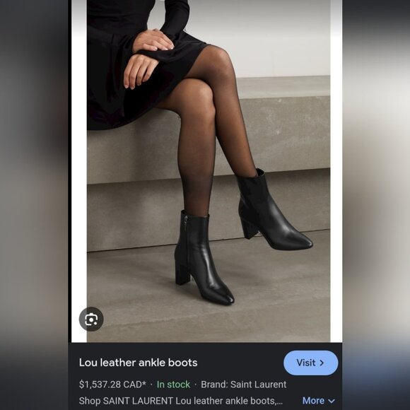 NWT Saint Laurent Paris LouLou 70 Zip Booties Ankle Boots Black Leather 38EU 8US - Picture 4 of 16